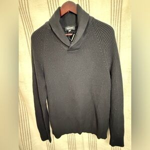 Express Men's Shawl-Collar Black Sweater